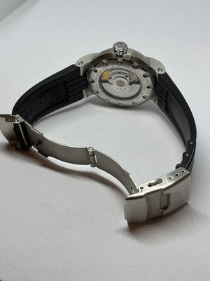 ORIS 7522-41 AUTOMATIC DAY DATE SILVER DIAL RUBBER STRAP MEN'S WATCH SWISS
