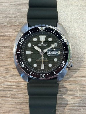SEIKO PROSPEX KING TURTLE AUTOMATIC DIVER WATCH KHAKI DIAL 45MM 200M MENS JAPAN