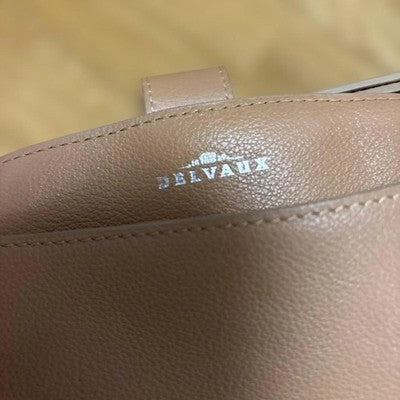 DELVAUX BEIGE SHOULDER BAG LEATHER WITH MIRROR - STRAP LENGTH: APPROX. 124CM