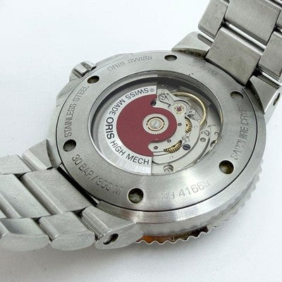 ORIS AQUIS DATE RED DIAL AUTOMATIC 41MM MEN WATCH BOX PAPERS EXCELLENT