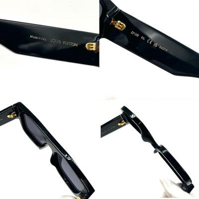 LOUIS VUITTON LV CRUSH SQUARE SUNGLASSES Z2125E BLACK LOGO AUTHENTIC