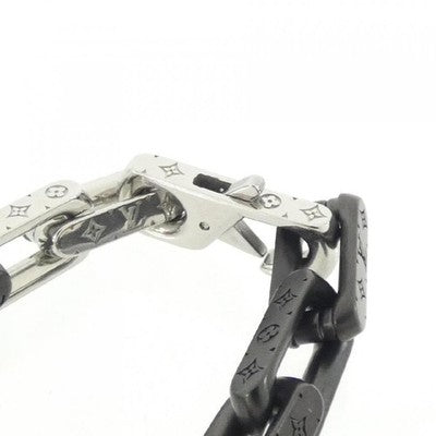LOUIS VUITTON MONOGRAM CHAIN NECKLACE MP3142 BLACK ORANGE SILVER COLOR 54CM