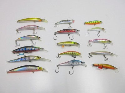 MINNOW SET 16 PIECES FRESHWATER FISHING HARD LURE FISHING EXCELLENT++++
