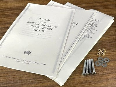 GARRARD 301 TURNTABLE (50HZ) WITH MOUNTING BOLTS AND INSTRUCTION MANUAL