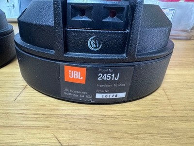 JBL 2451J 16 OHM DRIVER UNIT PAIR TESTED EXCELLENT+++++