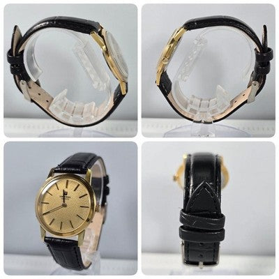 UNIVERSAL GENEVE 542136 VINTAGE MANUAL WIND LINEN DIAL GOLD PLATED WATCH