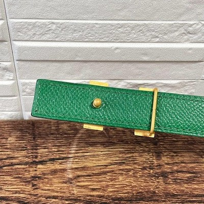 HERMES MINI CONSTANCE H-BUCKLE LEATHER BELT YELLOW GREEN 62-67CM WAIST