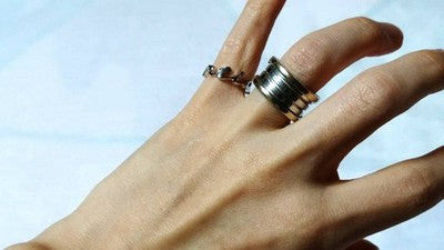 CARTIER SIGNATURE BRAND LOGO RING 750 K18WG SIZE 47 US 4 EXCELLENT+++++