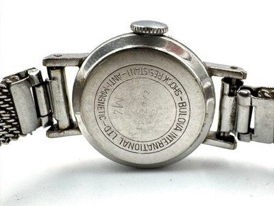 BULOVA HAND-WOUND WATCH A3377 USED FROM JAPAN FOR PARTS OR NOT WORKING