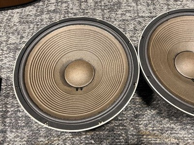 JBL 2231A 15-INCH CONE WOOFER SPEAKERS PAIR WORKING TESTED USED FROM JAPAN