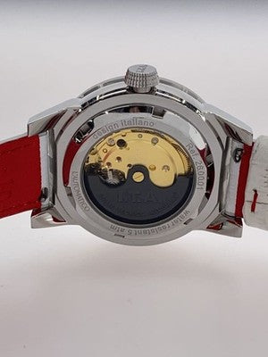 I.T.A. LAUTOMATIKO 26.00.01 AUTOMATIC WHITE DIAL LEATHER ITALIAN DESIGN WATCH