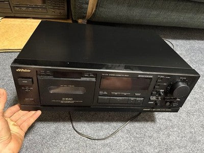 VICTOR TD-V731 3 HEAD CASSETTE DECK AUTO REVERSE SLIM DESIGN POWER TESTED