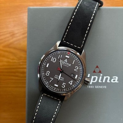 ALPINA STARTIMER PILOT AL-525G4TS6 AUTOMATIC 44MM GRAY DIAL SWISS MADE WATCH