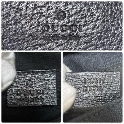 GUCCI GG CANVAS SHERRY LINE BLACK CROSSBODY BAG AUTHENTIC NEAR MINT