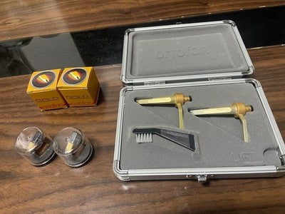 ORTOFON CONCORDE GOLD MM CARTRIDGE 2PCS + 2 REPLACEMENT NEEDLES CASE USED JP