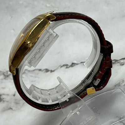 HAMILTON VENTURA 6250 MEN'S GOLD QUARTZ WATCH BROWN LEATHER BELT VINTAGE