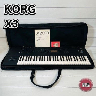 KORG X3 MUSIC WORKSTATION SYNTHESIZER W/ CASE MANUAL DISK TESTED FROM JAPAN