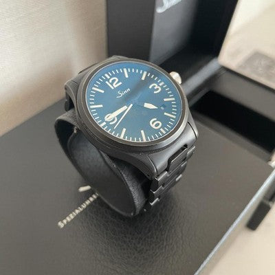 SINN 656S AUTOMATIC BLACK PVD PILOT WATCH MENS BOXED DISCONTINUED MODEL