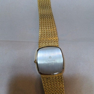 JUNGHANS LADIES WRISTWATCH SQUARE FACE ALL STAINLESS STEEL DIAL COLOR GOLD