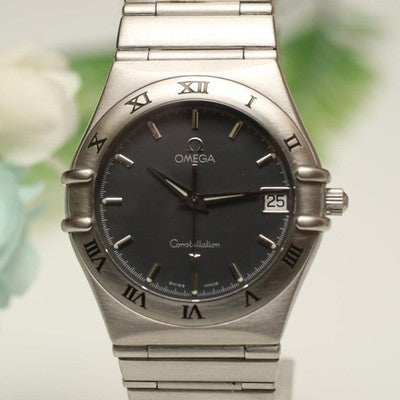 OMEGA CONSTELLATION 1512.40 QUARTZ GRAY DIAL ROMAN BEZEL STAINLESS MEN'S WATCH