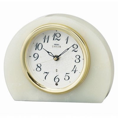 SEIKO EMBLEM HW594M Onyx Frame Radio-Controlled Table Clock 156mm