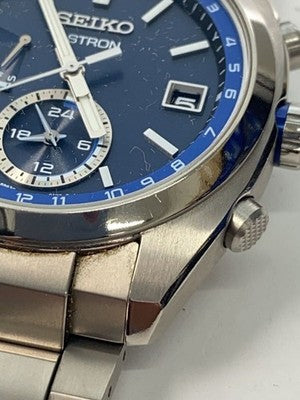 SEIKO 8B63-0BA0 CASE SIZE 5.1 ×4.4CM WRIST SIZE 16.5CM WATCH NAVY BLUE W/ BOX