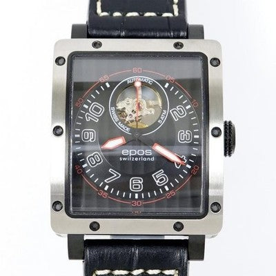 EPOS 3417OHBSABK SPORTIVE RECTANGULAR OPEN HEART MEN'S WRISTWATCH AUTOMATIC
