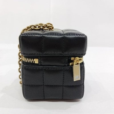 YVES SAINT LAURENT QUILTED LEATHER ACCESSORY POUCH BLACK YSL MINI BAG UNUSED