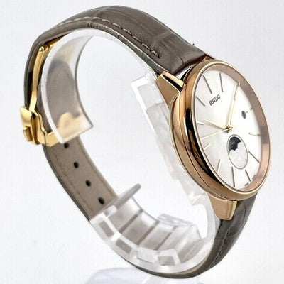RADO COUPOLE CLASSIC 15463020 QUARTZ MOONPHASE PEARL DIAL STAINLESS 34MM WATCH