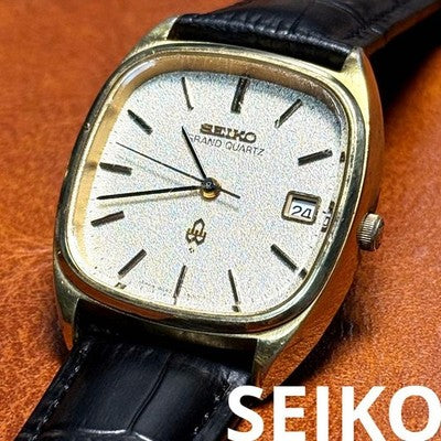 SEIKO GRAND QUARTZ SQUARE WATCH FROM THE 1970S VINTAGE MEN'S WRISTWATCH AS IS