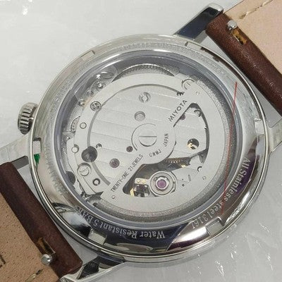 KUOE OLD SMITH 90-007 AUTOMATIC SMALL SECONDS BLUE STEEL HANDS WATCH NEAR MINT