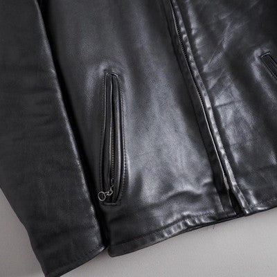 SCHOTT STAND UP COLLAR SINGLE RIDERS 641 LEATHER JACKET BLACK 36 EXCELLENT++++