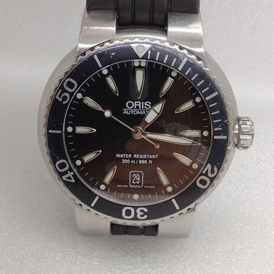 ORIS DIVERS 7533 AUTOMATIC 200M BLACK DIAL RUBBER STRAP MEN'S WATCH SWISS