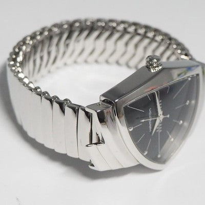 HAMILTON VENTURA H915 QUARTZ BLACK DIAL STAINLESS STEEL MEN'S WATCH USED
