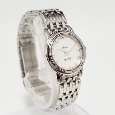 OMEGA DE VILLE PRESTIGE 4570.71 QUARTZ WOMEN'S WATCH 22MM SILVER ROMAN DIAL