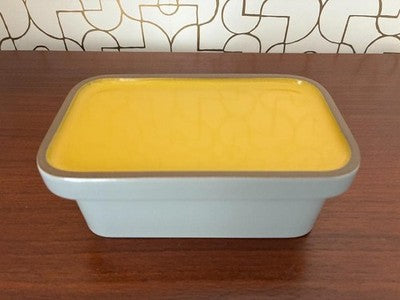 HEATH CERAMICS BUTTER DISH YELLOW GRAY TWO-TONE GLAZED CERAMIC RARE 1PC