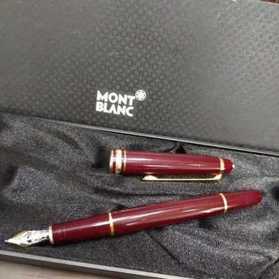 Montblanc Fountain Pen Bordeaux 14K Gold Trim Resin Used From Japan