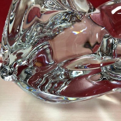BACCARAT PARENT AND CHILD BEAR FIGURINE CRYSTAL LOET VANDERVEEN SIGNED