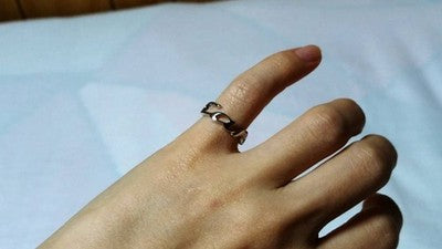CARTIER SIGNATURE BRAND LOGO RING 750 K18WG SIZE 47 US 4 EXCELLENT+++++