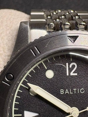 BALTIC AQUASCAPHE AUTOMATIC DIVER BLACK DIAL TROPIC RUBBER BOXED BRACELET