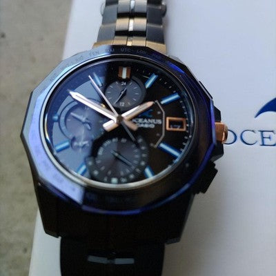 CASIO OCEANUS MANTA OCW S6000B 1AJF LIMITED 700 BLACK TITANIUM WATCH FULL SET