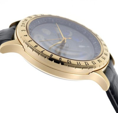 CITIZEN CAL-4P85 CAMPANOLA COSMO SIGN BLUE DIAL QUARTZ MEN'S WATCH MOON USED