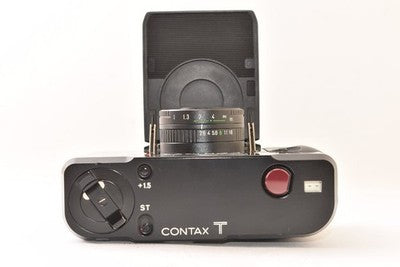 CONTAX T FIRST GENERATION COMPACT FILM CAMERA WITH FLASH, BLACK, AS IS