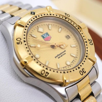 TAG HEUER PROFESSIONAL 200M GOLD SILVER DIVE WATCH WE1420-R