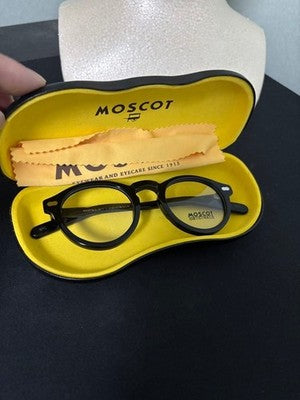 MOSCOT MILZEN 46 23-145 SUNGLASSES BLACK FRAME WITH CASE, CLOTH GENUINE USED