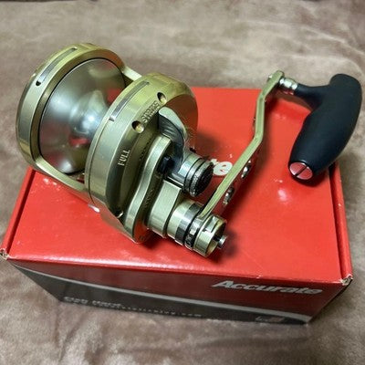 ACCURATE BX2-30N 2-SPEED LEFT HANDED REEL - CUSTOM HANDLE, RECENTLY OVERHAULED