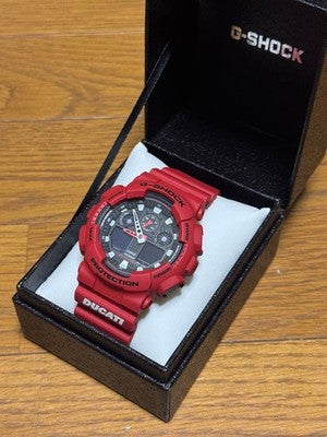 CASIO G-SHOCK GA-100B DUCATI FINANCIAL SERVICES RED LIMITED MEN'S WATCH JDM