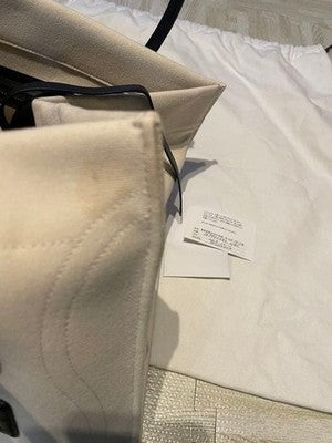 AUTHENTIC CELINE MEDIUM LUGGAGE PHANTOM TOTE BAG CANVAS WITH LEATHER TRIM WHITE