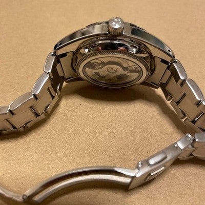 SEIKO GRAND SEIKO AUTOMATIC MEN'S WRISTWATCH ROUND FACE JAPAN MADE SKELETON BACK