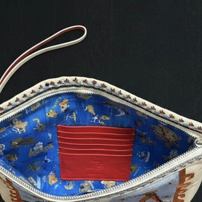 CHRISTIAN LOUBOUTIN GREEKABA EMBROIDERED TOTE BAG MULTI-COLOR LIMITED EDITION